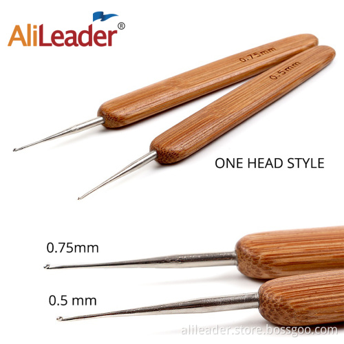 Stainless Steel Needle Bamboo Handle Dreadlock Crochet Hooks